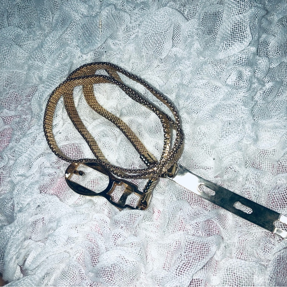 Gold metal Braided Belt -29 1/2” by 3/8”